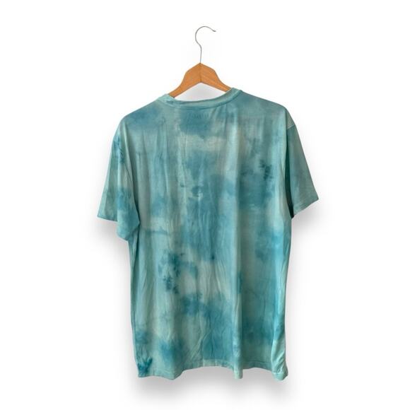 NOBULL Tie Dye Blue Teal Multicolor Logo Short Sleeve Tee Extra Large Men’s - Picture 3 of 4